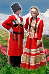 Костюм Казачий красный женский и Мужской