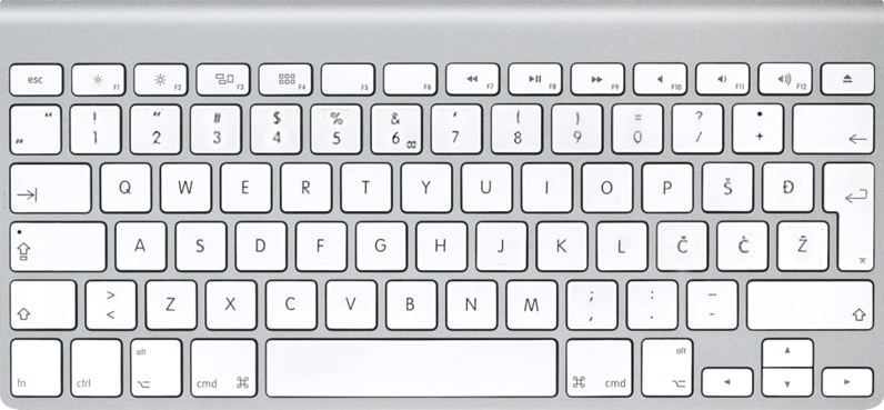 Хорватская клавиатура (MC184CR/B) алфавит, клавиатура, компьютер, раскладка, раскладка на клаве