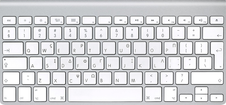 Греческая клавиатура (MC184GR/B) алфавит, клавиатура, компьютер, раскладка, раскладка на клаве