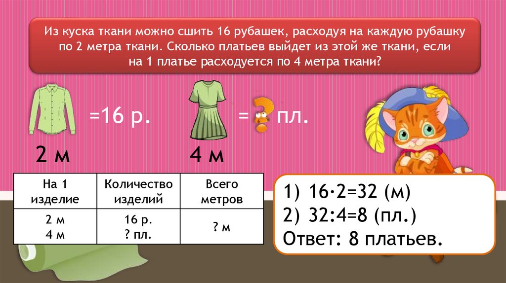 Из 2 метров полотна получается. Задачи про метры ткани. Задачи для пошива платья. Задача про ткань. Задача на 8 одинаковых платьев.