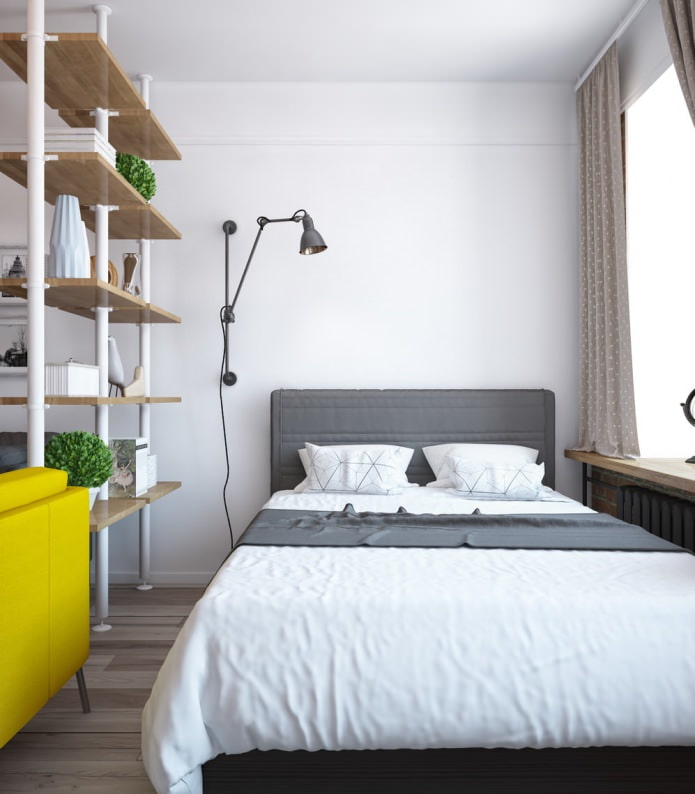 Дизайн спальни в однокомнатной квартире-распашонке