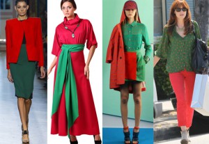 цветовые сочетания в одежде красный с зеленым