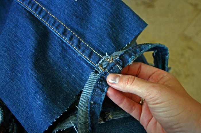 как подшить джинсы вручную