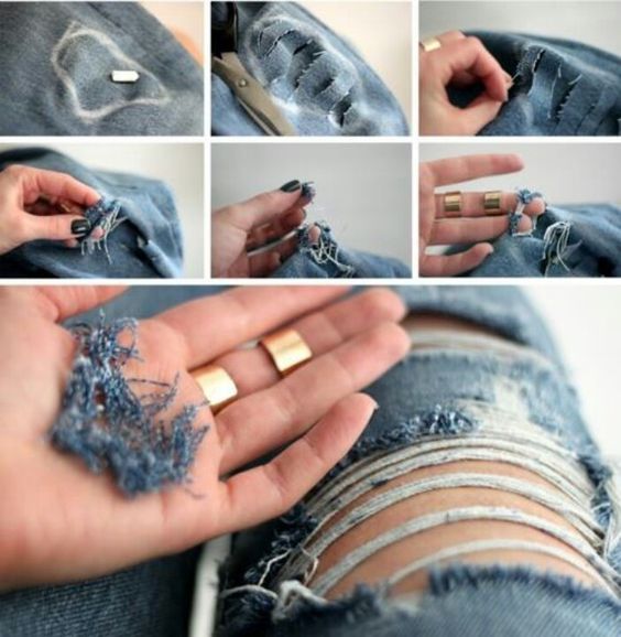 Как сделать дырки на джинсах своими руками