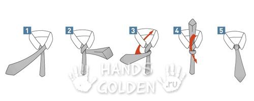 Как завязать галстук - простой узел Four-in-Hand