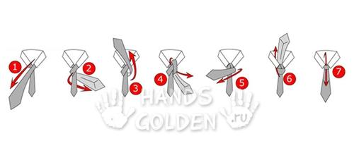 Как завязать галстук - узел Виндзор (классический, двойной)