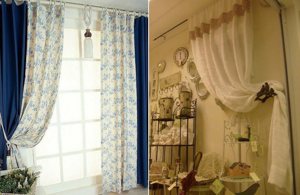 Текстильное оформление окна в стиле прованс должно быть правильно подобрано, согласно признакам стилевого направления