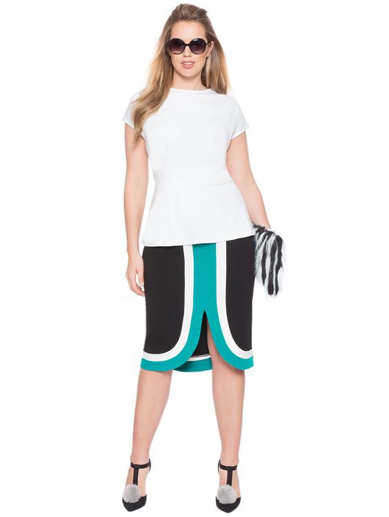 миди юбка тюльпан для полных фото