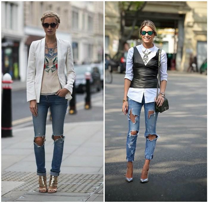 Модели в рваных джинсах