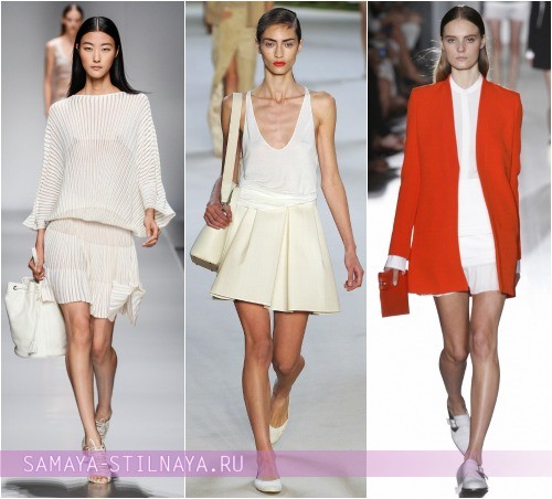 Белые юбки 2013 на фото в коллекциях Blumarine, Akris и Victoria Beckham