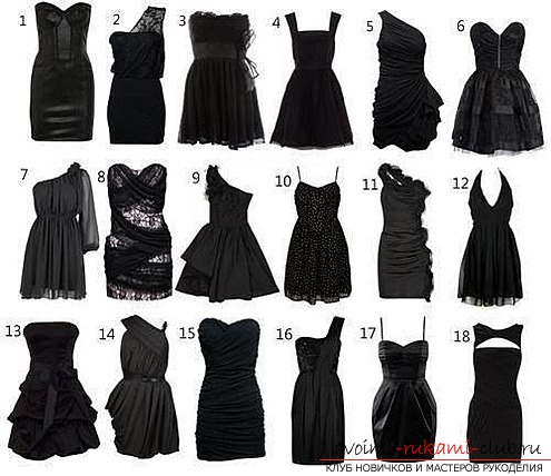 Черное элегантное платье, которое можно сшить своими руками. Фото моделей платьев.. Фото №1