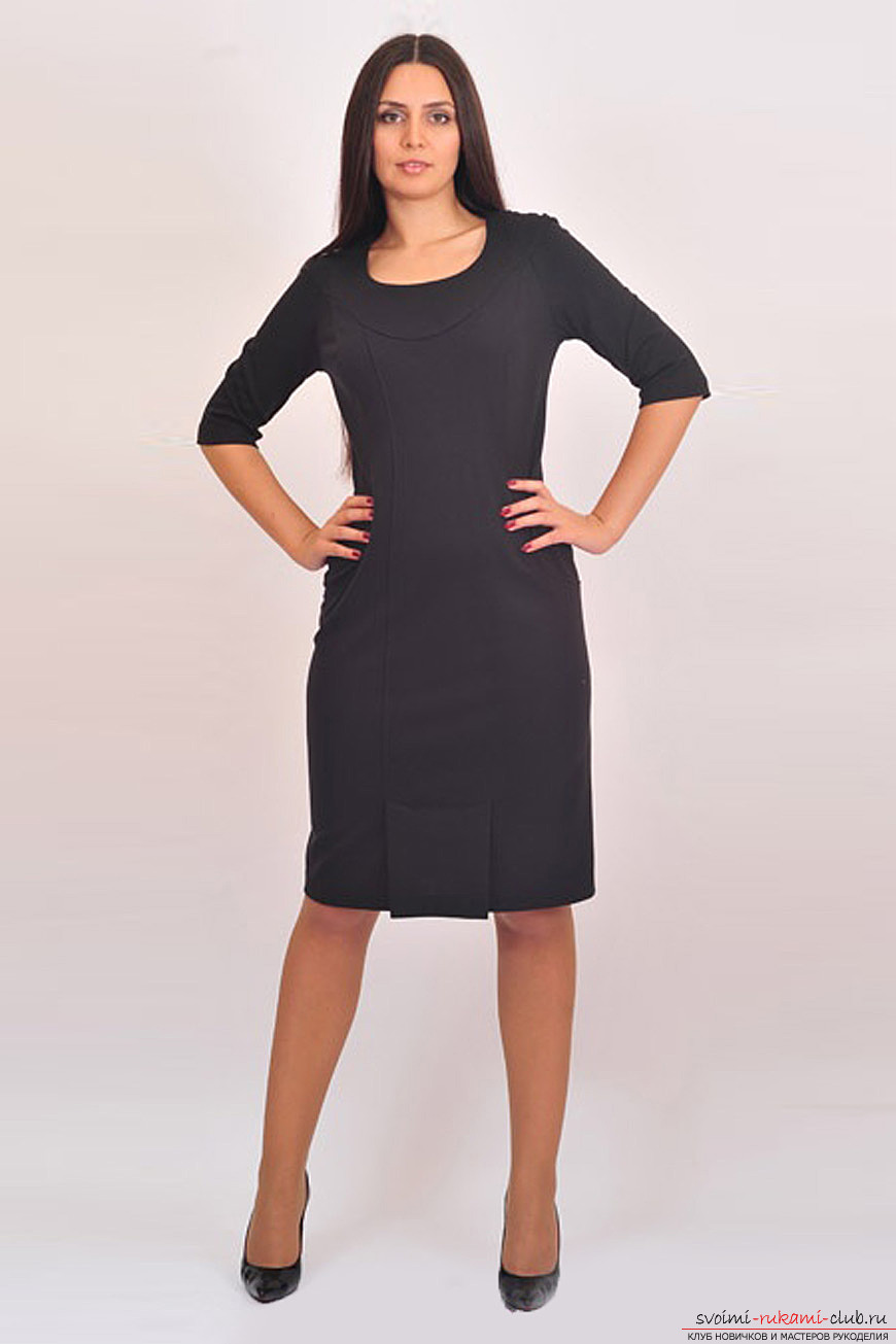 Черное элегантное платье, которое можно сшить своими руками. Фото моделей платьев.. Фото №2