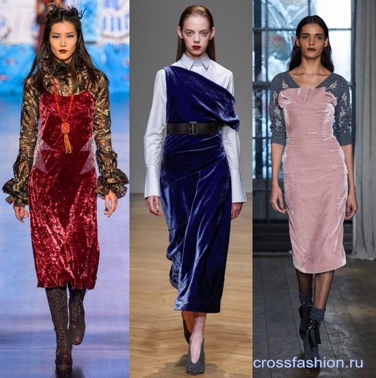 Бархат осень-зима 2017-2018: модные фасоны бархатной одежды и сочетания с ней