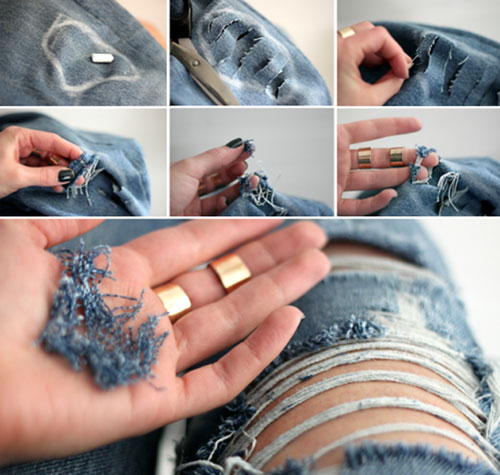 Рваные джинсы своими руками в домашних условиях фото