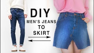 DIY Джинсовая юбка из мужских джинс