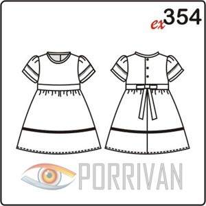 Выкройка платья с рукавами фонарик для девочки 2-8 лет