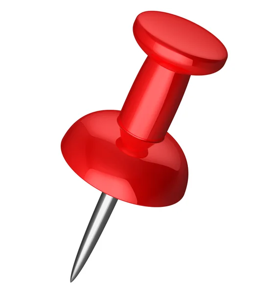 Красная канцелярская кнопка — стоковое фото