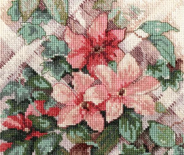 Деталь цветок вышивка — стоковое фото