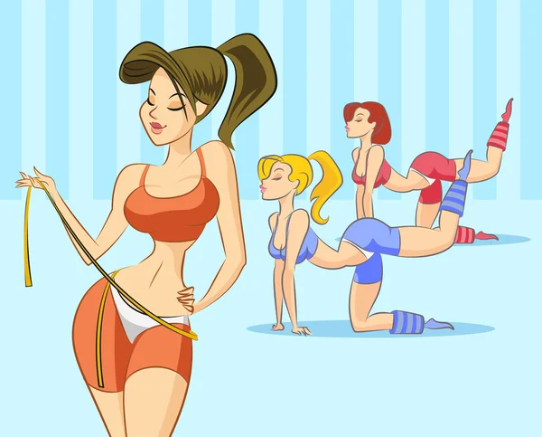 Женщина фитнес группы — стоковый вектор