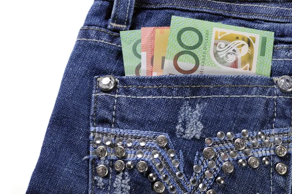 Австралийский деньги в спине pock-деко женственные дамы горный хрусталь — стоковое фото