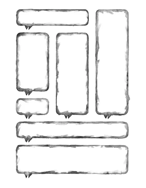 Белый и серый пустой фигуры акварель скругленный прямоугольник — стоковое фото