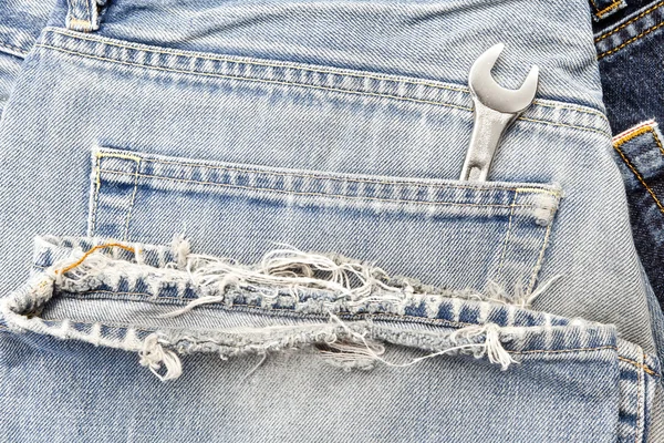 Карман джинсов — стоковое фото