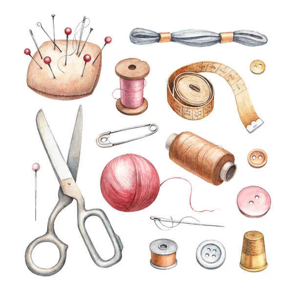 Иллюстрации швейные инструменты — стоковое фото