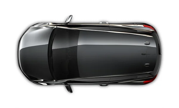 Компактный черный автомобиль - вид сверху — стоковое фото