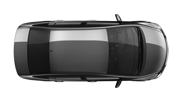 Изолированный черный автомобиль - вид сверху — стоковое фото