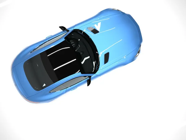 Спортивный автомобиль вид сверху. Изображение спортивный синий автомобиль на белом фоне — стоковое фото
