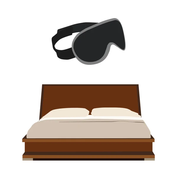 Кровати и спать маску — стоковый вектор