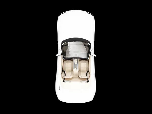 Изолированный белый автомобильный вид сверху — стоковое фото