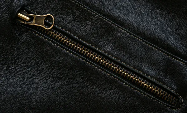 Молния на черный кожаный текстуру как b — стоковое фото