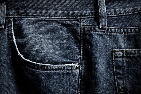 Черные джинсы карман — стоковое фото