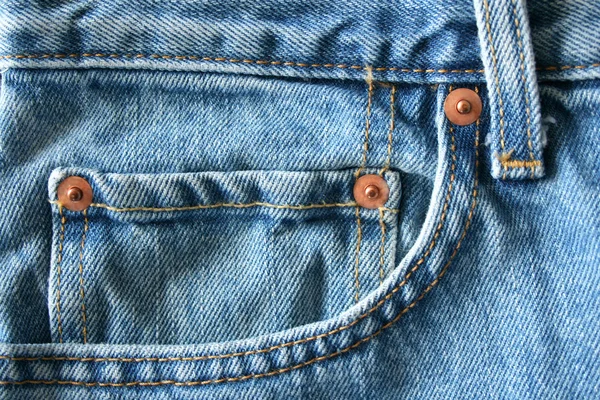 Синие джинсы кармана — стоковое фото