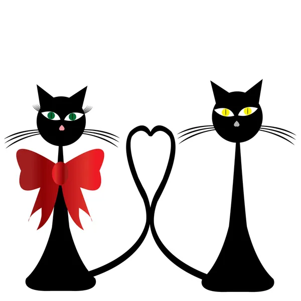 Пара черных кошек — стоковое фото