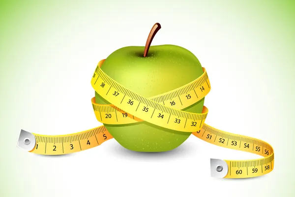 Измерительная лента вокруг Apple — стоковый вектор