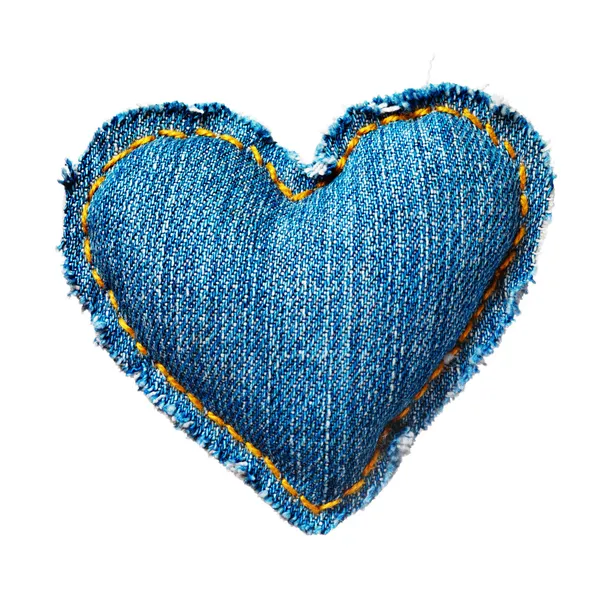 Валентина сердце джинсы. Изолированные на белом фоне — стоковое фото