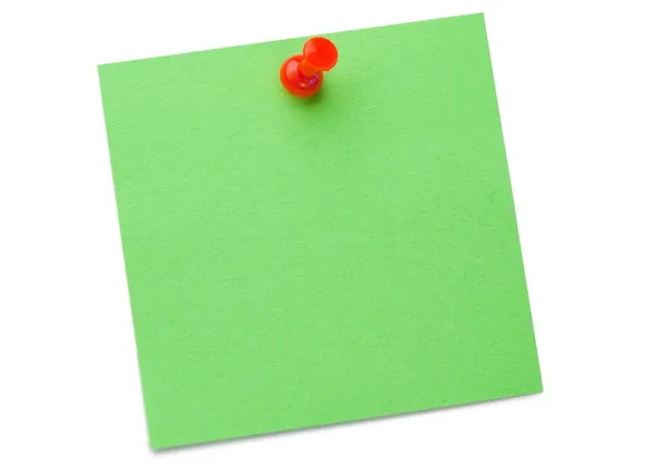 Зеленый пост it с рисования pin — стоковое фото