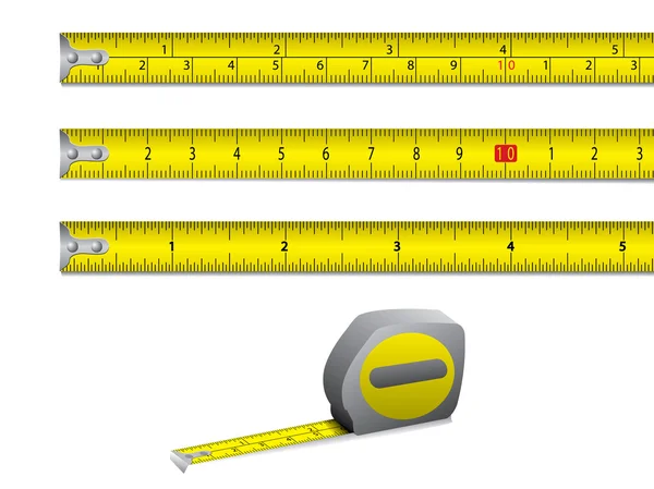 Ленты мера в дюймов и сантиметров. Вектор — стоковый вектор