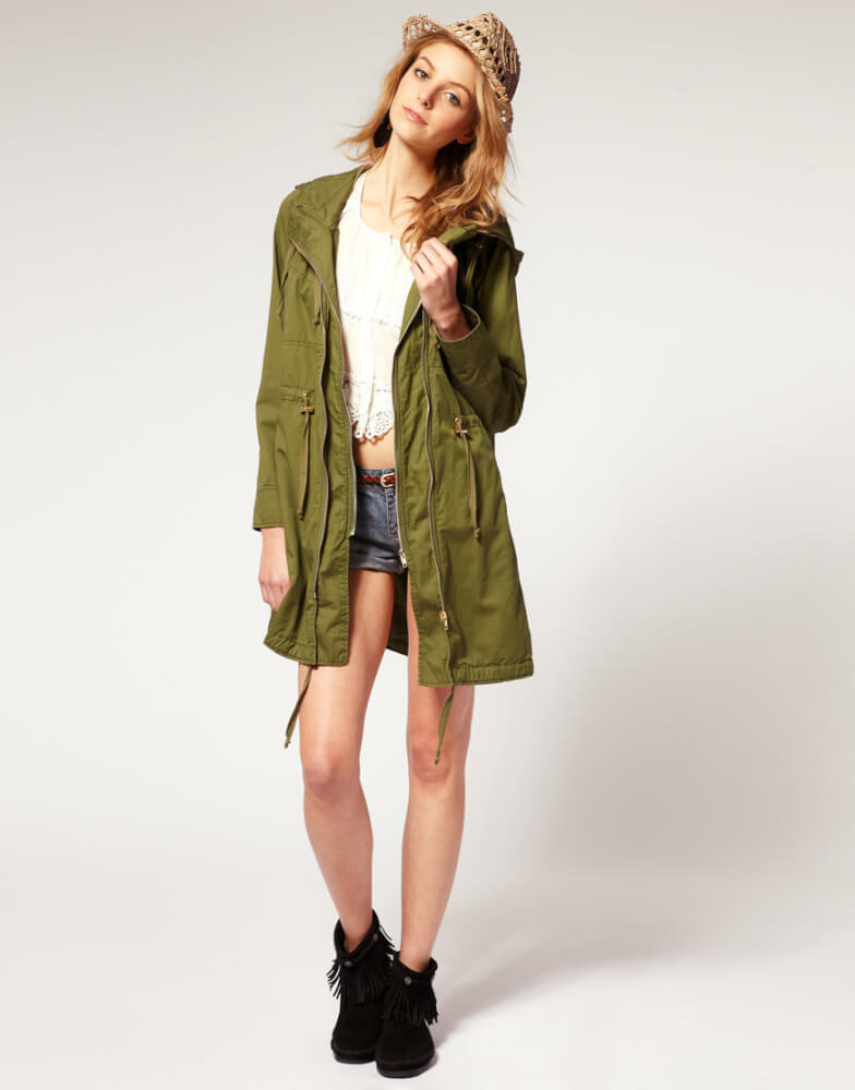 Сочетание с яркими оттенками - Сочетание болотного с джинсовым