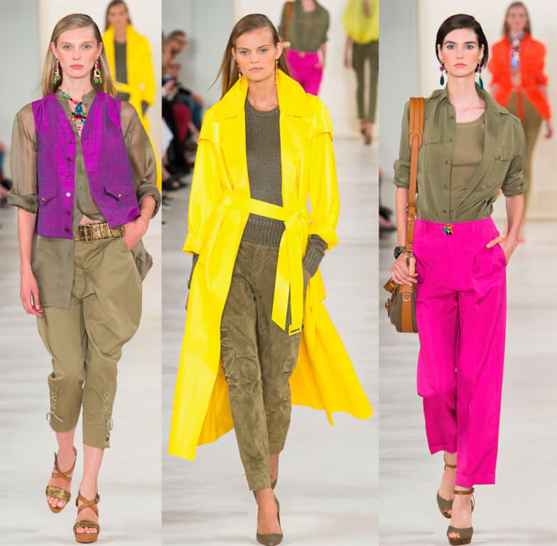 Сочетание с яркими оттенками - Сочетание болотного с желтым