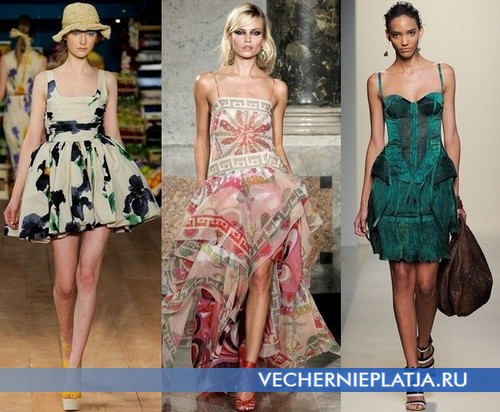 Платья-сарафаны с квадратным вырезом декольте Moschino Cheap & Chic, Emilio Pucci, Bottega Veneta