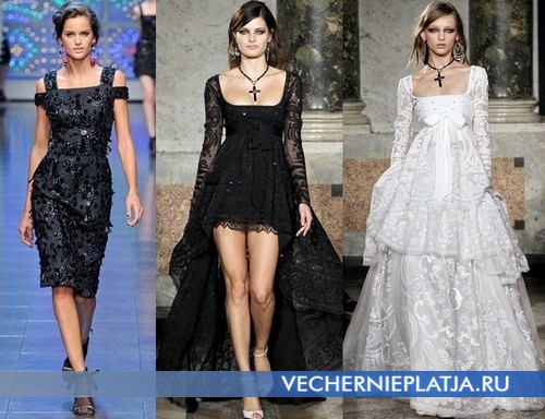 Вечерние платья с квадратным вырезом от Dolce & Gabbana, Emilio Pucci